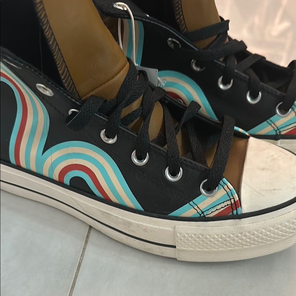 Converse Black Sneakers with Retro Stripes
